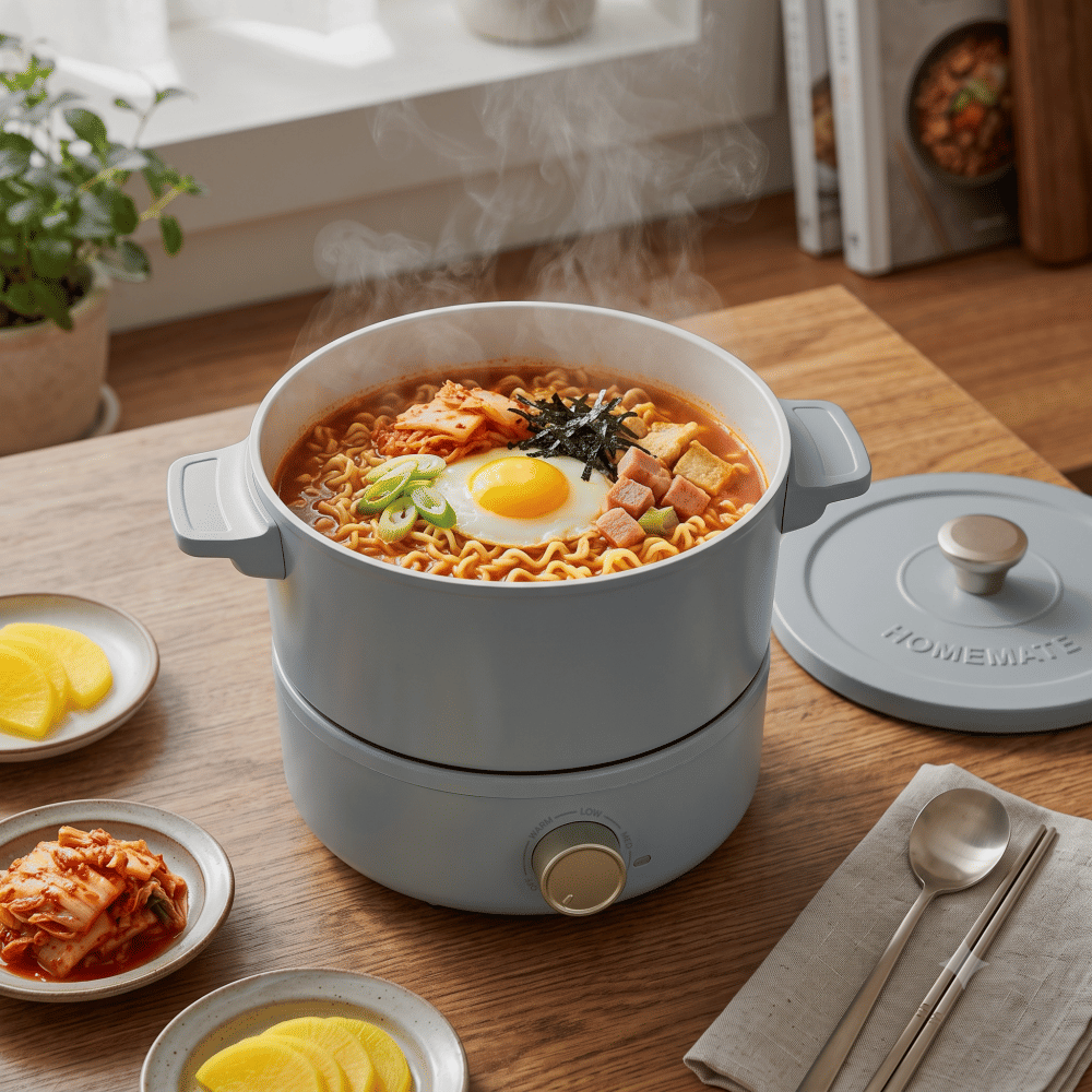 ชุดเตาไฟฟ้าพร้อมหม้อ HOMEMATE (HOM-120054) 2.5 ลิตร สีฟ้าอมเทา_2